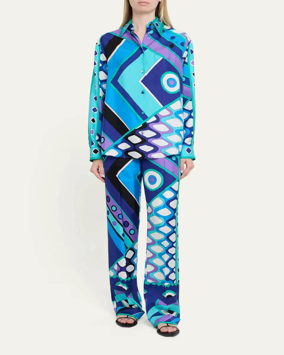 PUCCI Vivara-Print Silk Twill Button-Down Shirt | Thumbnail 2 PUCCI Vivara-Print Silk Twill Button-Down Shirt | Thumbnail 2