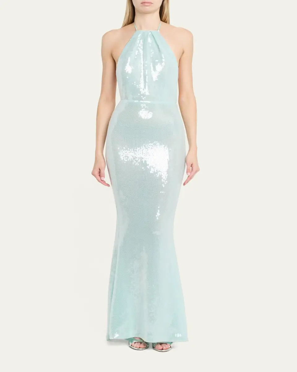Retrofête Elexa Sequined Halter Dress | Thumbnail 2 Retrofête Elexa Sequined Halter Dress | Thumbnail 2