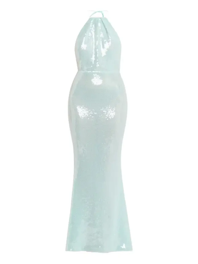 Elexa Sequined Halter Dress