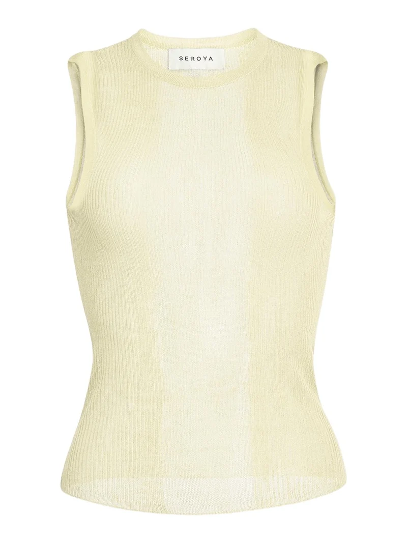 SEROYA Jori Ribbed Semi-Sheer Tank Top