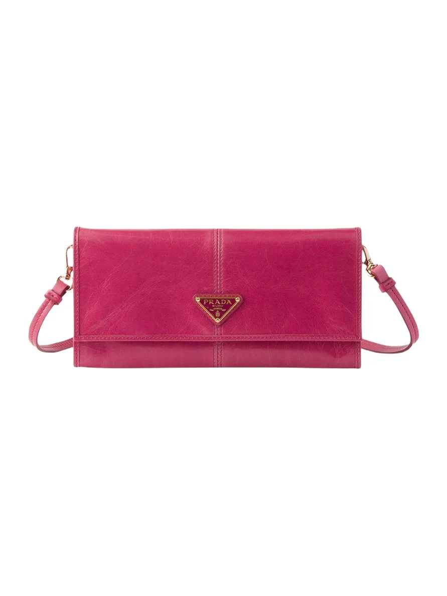Prada Leather Wallet with Shoulder Strap