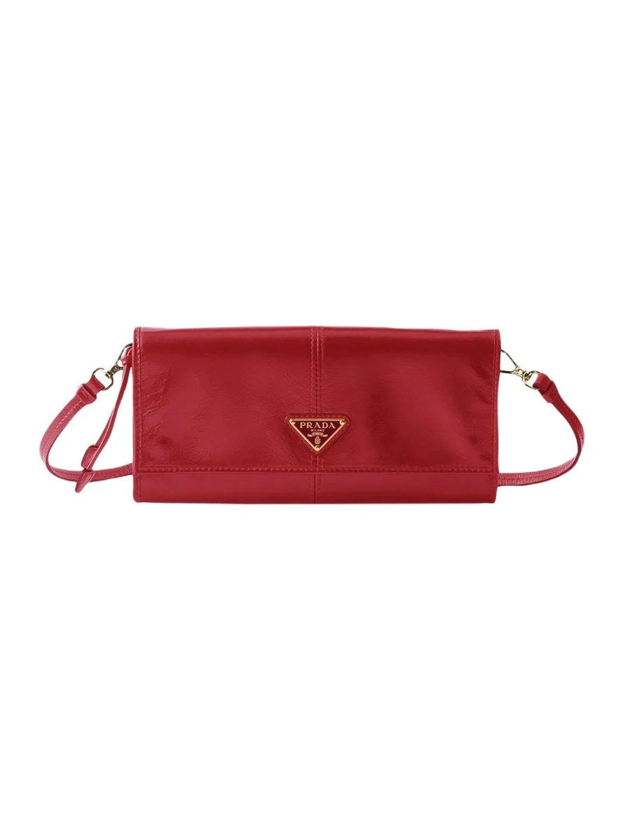 Prada Leather Wallet with Shoulder Strap