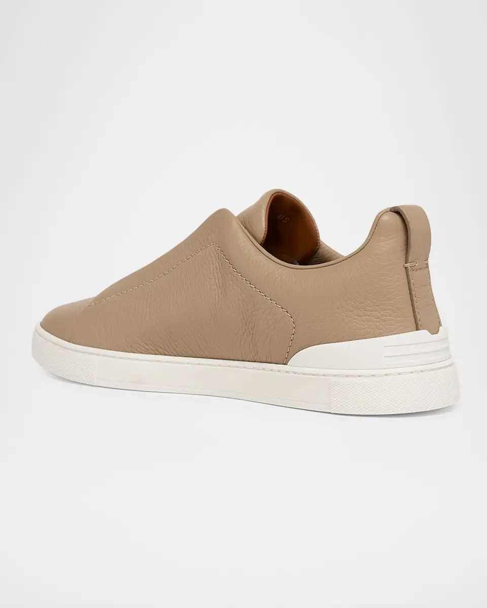 Zegna Men's Deerskin Triple Stitch Sneakers | Thumbnail 2 Zegna Men's Deerskin Triple Stitch Sneakers | Thumbnail 2