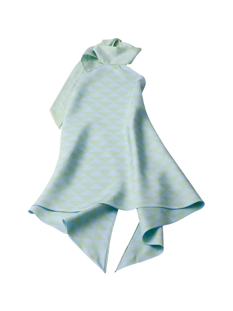 Prada Triangle-Print Silk Halter Top