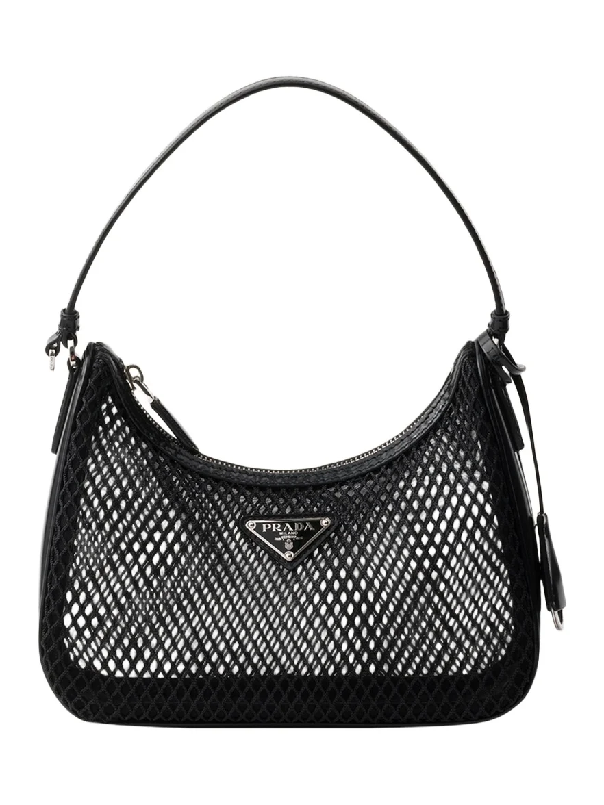Re-Edition 2005 Leather-Trim Mesh Top-Handle Bag