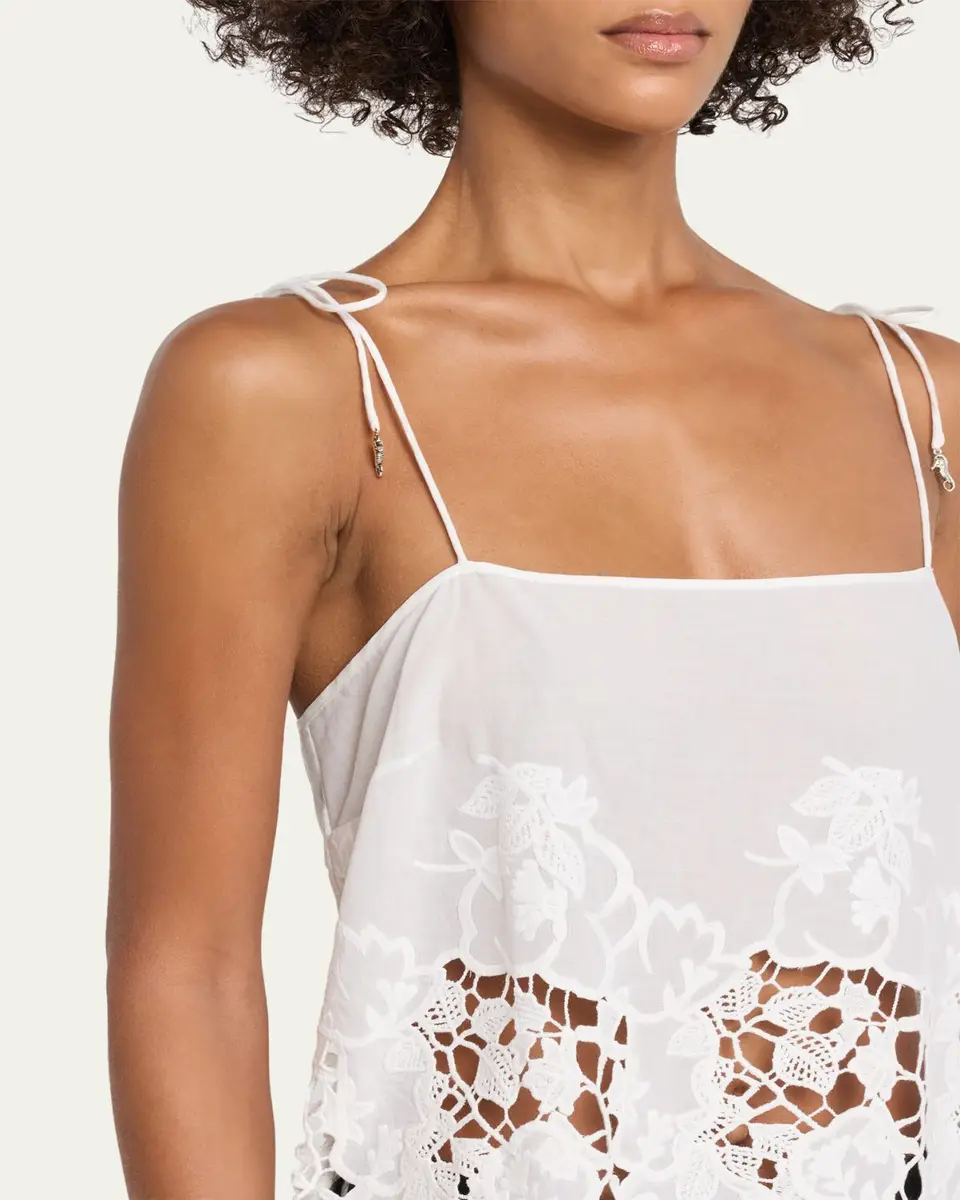 Ronny Kobo Blaire Floral-Embroidered Cotton Top | Thumbnail 5