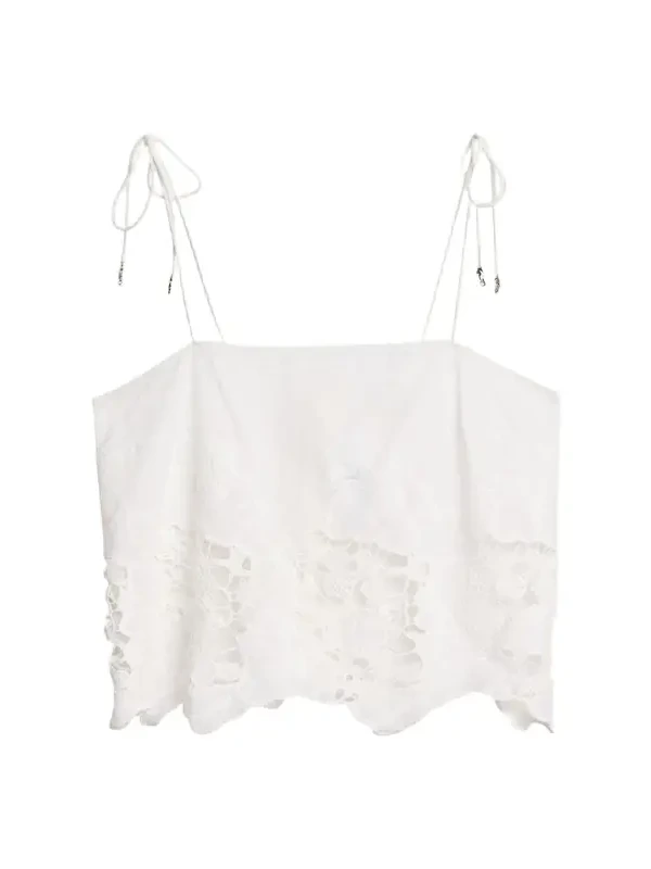 Blaire Floral-Embroidered Cotton Top Blaire Floral-Embroidered Cotton Top