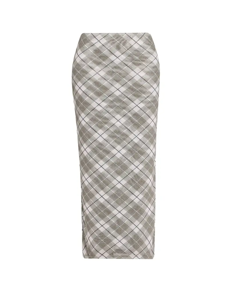 Ronny Kobo Azana Plaid-Print Mesh Maxi Skirt | Image 1 Ronny Kobo Azana Plaid-Print Mesh Maxi Skirt | Image 1