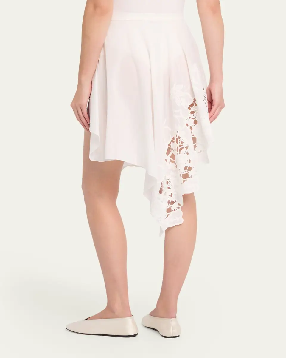 Ronny Kobo Ashley Embroidered Asymmetric Cotton Skirt | Thumbnail 3