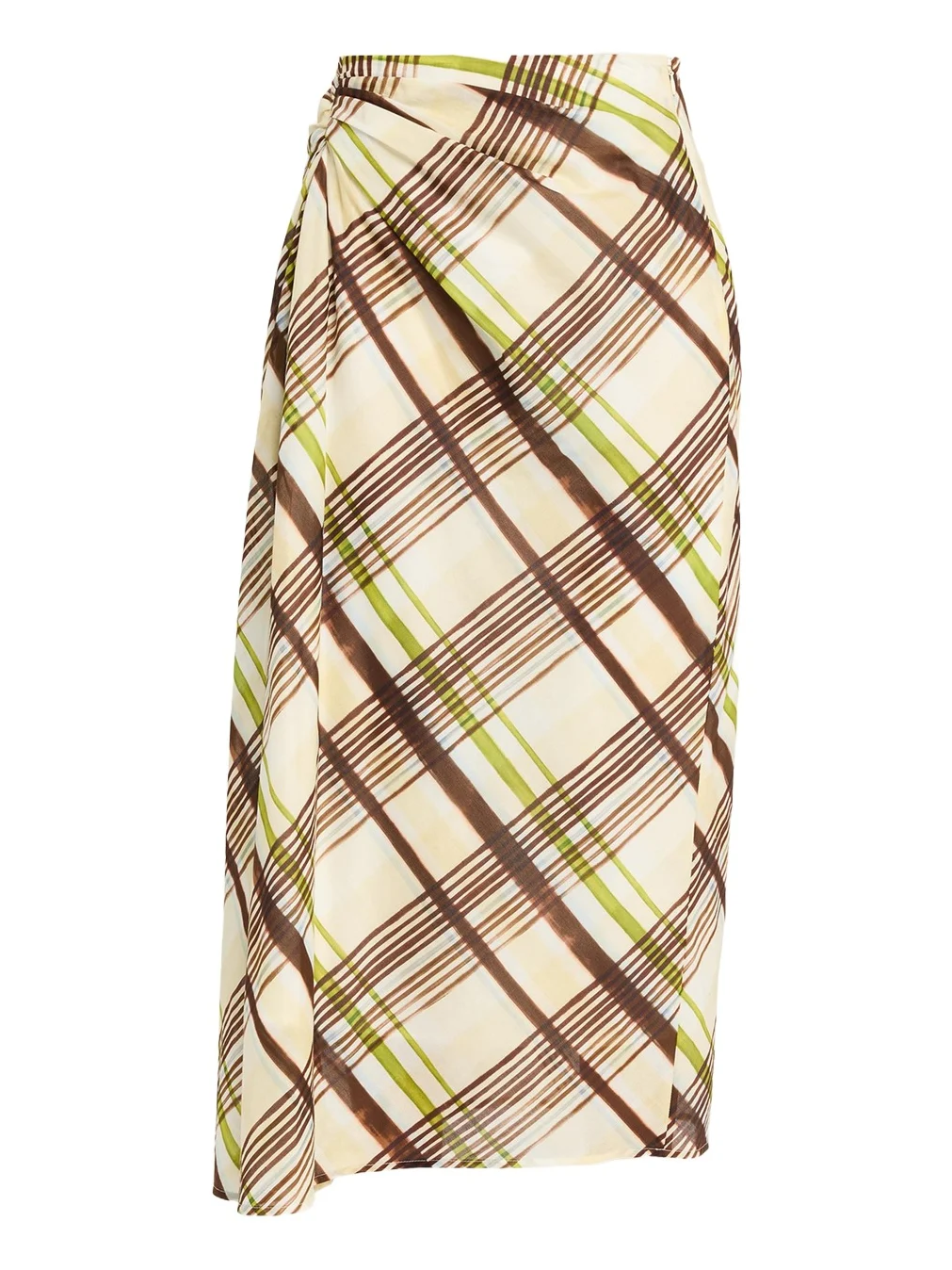 Jean Draped Plaid Midi Skirt Jean Draped Plaid Midi Skirt