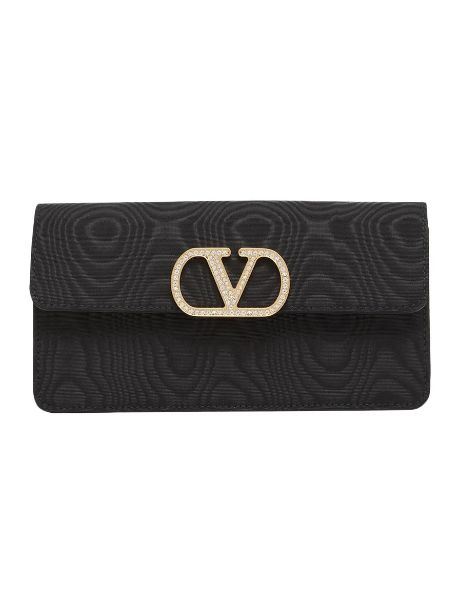 Crystal VLogo Moire Clutch Bag Crystal VLogo Moire Clutch Bag