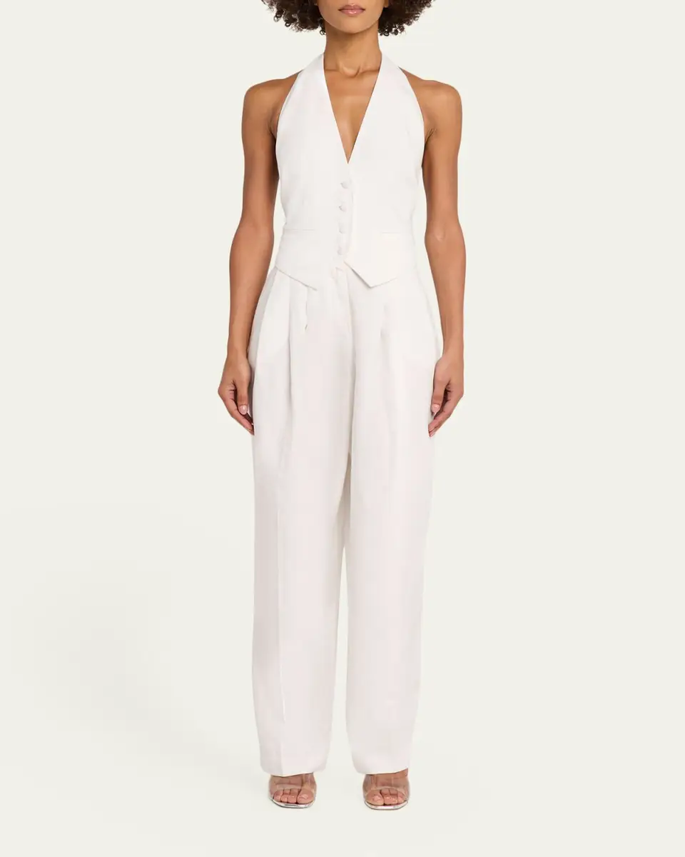 Ronny Kobo Rex Backless Plunging Vest Jumpsuit | Thumbnail 2