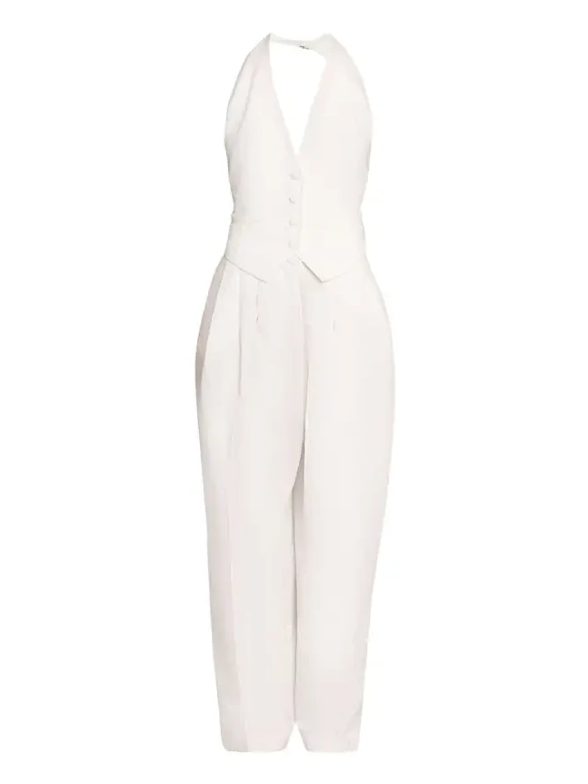 Ronny Kobo Rex Backless Plunging Vest Jumpsuit