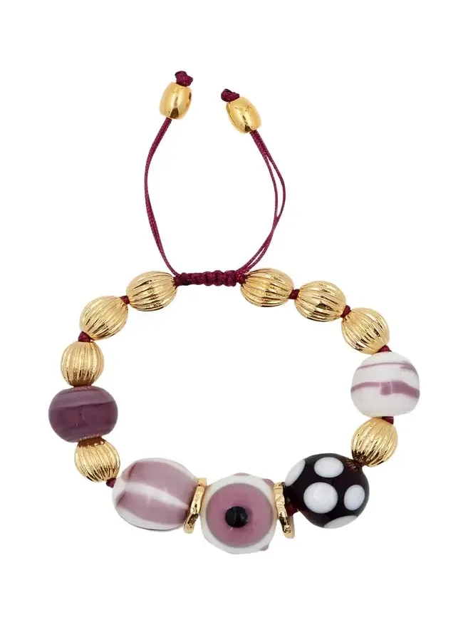Tohum One-of-a-Kind Charm Bracelet, Yellow-White