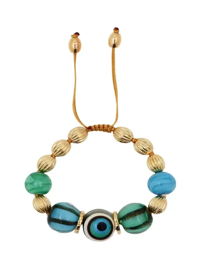 Tohum One-of-a-Kind Charm Bracelet, Yellow-Turquoise