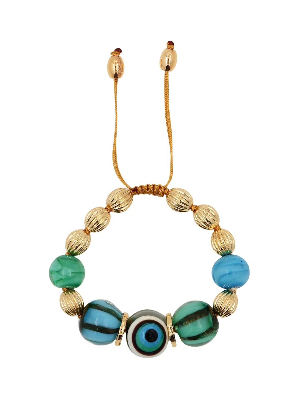 TOHUM Design Tohum One-of-a-Kind Charm Bracelet, Yellow-Turquoise