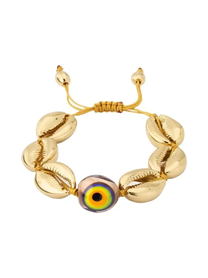 Concha Large Puka Bracelet, Yellow Gold