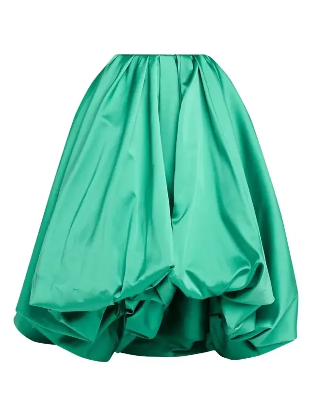 Scuba Satin Pleated Midi Balloon Skirt Scuba Satin Pleated Midi Balloon Skirt
