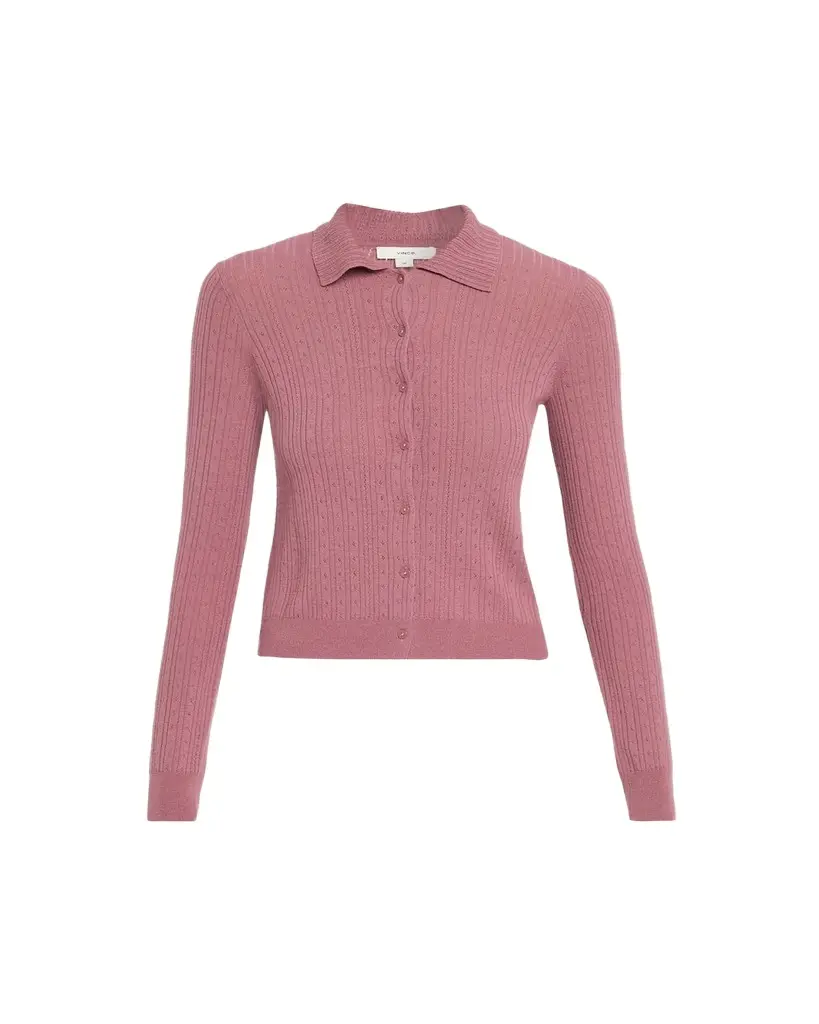 Vince Pointelle Wool Cardigan | Image 1 Vince Pointelle Wool Cardigan | Image 1