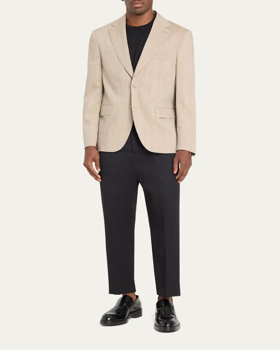 OFFICINE GÉNÉRALE Men's Arthus Heathered Wool Single-Breasted Sport Coat | Thumbnail 2