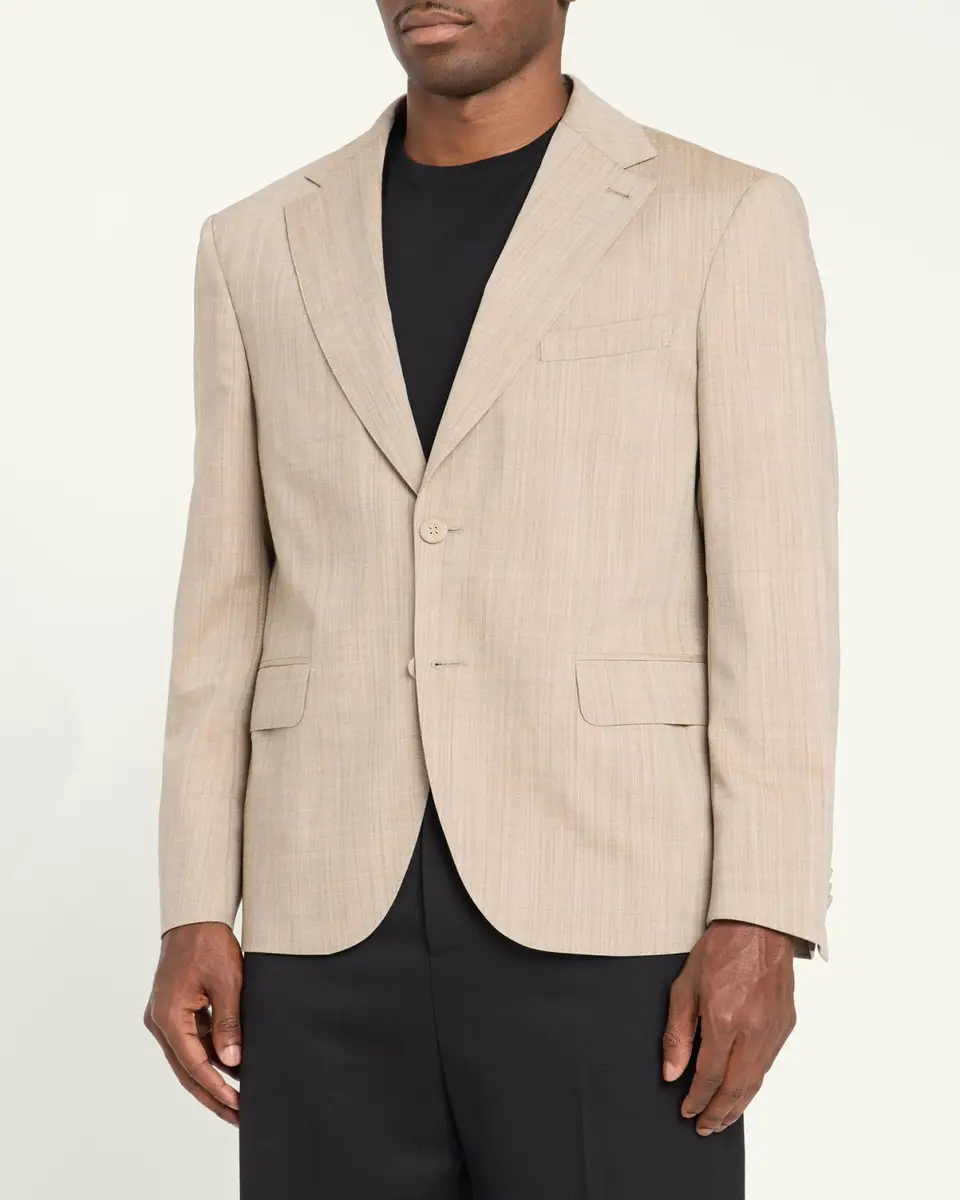 OFFICINE GÉNÉRALE Men's Arthus Heathered Wool Single-Breasted Sport Coat | Thumbnail 4