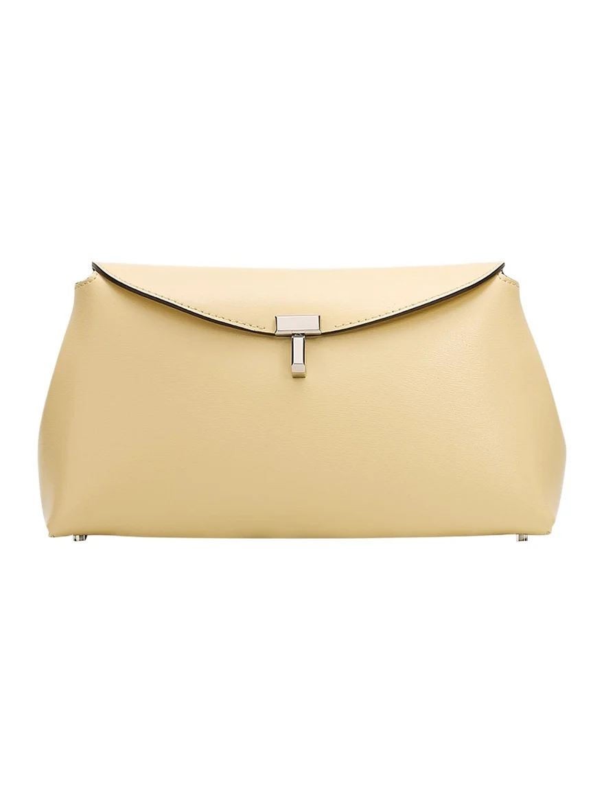 TOTEME T-Lock Leather Clutch Bag