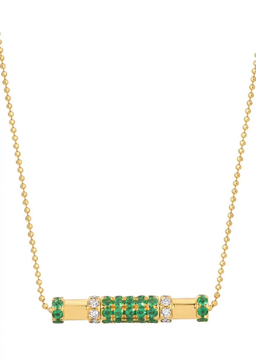 Graziela Gems 18K Emerald and Diamond Cavaletti Necklace | Thumbnail 3 Graziela Gems 18K Emerald and Diamond Cavaletti Necklace | Thumbnail 3