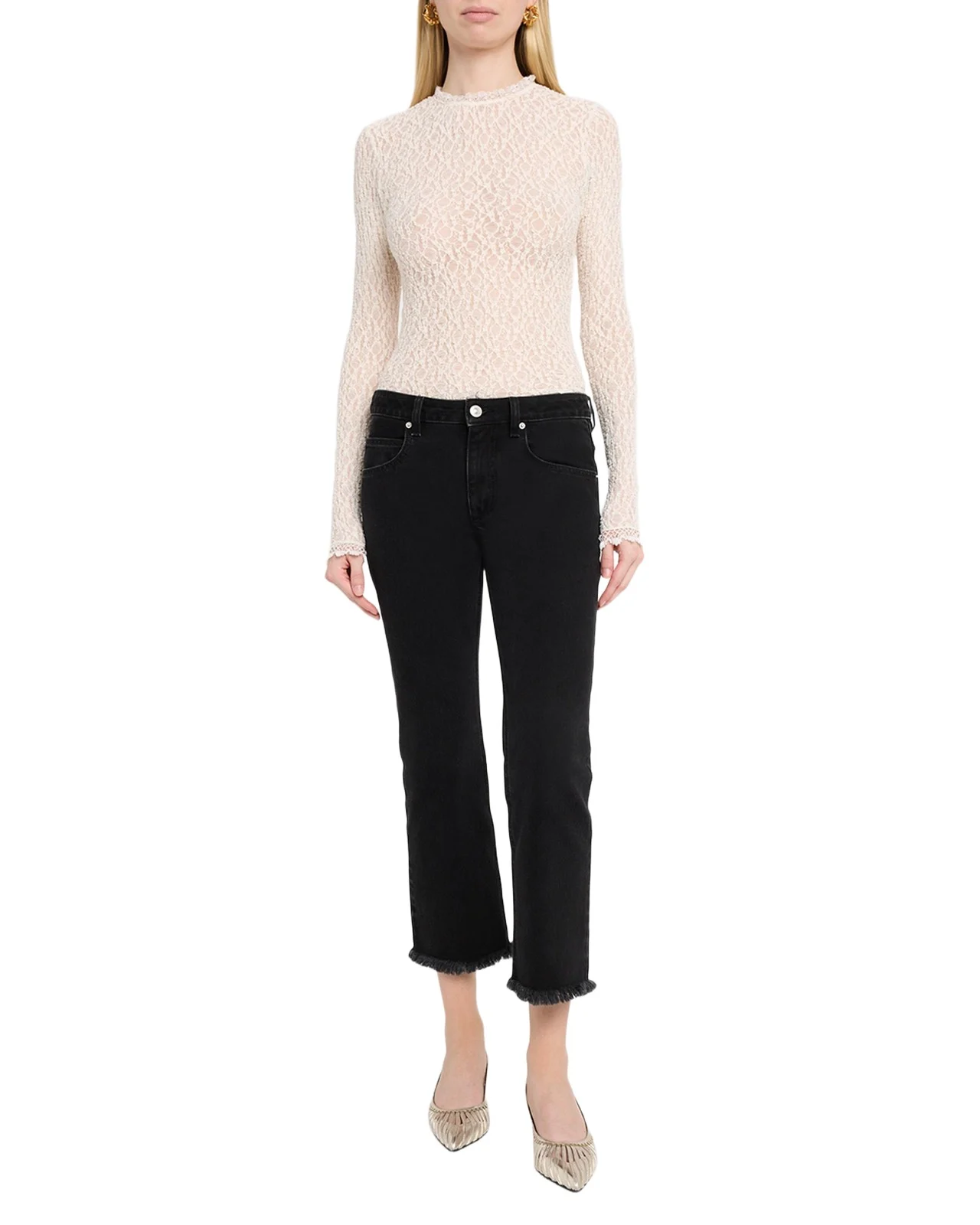 Brany Stretch Lace Long-Sleeve Top
