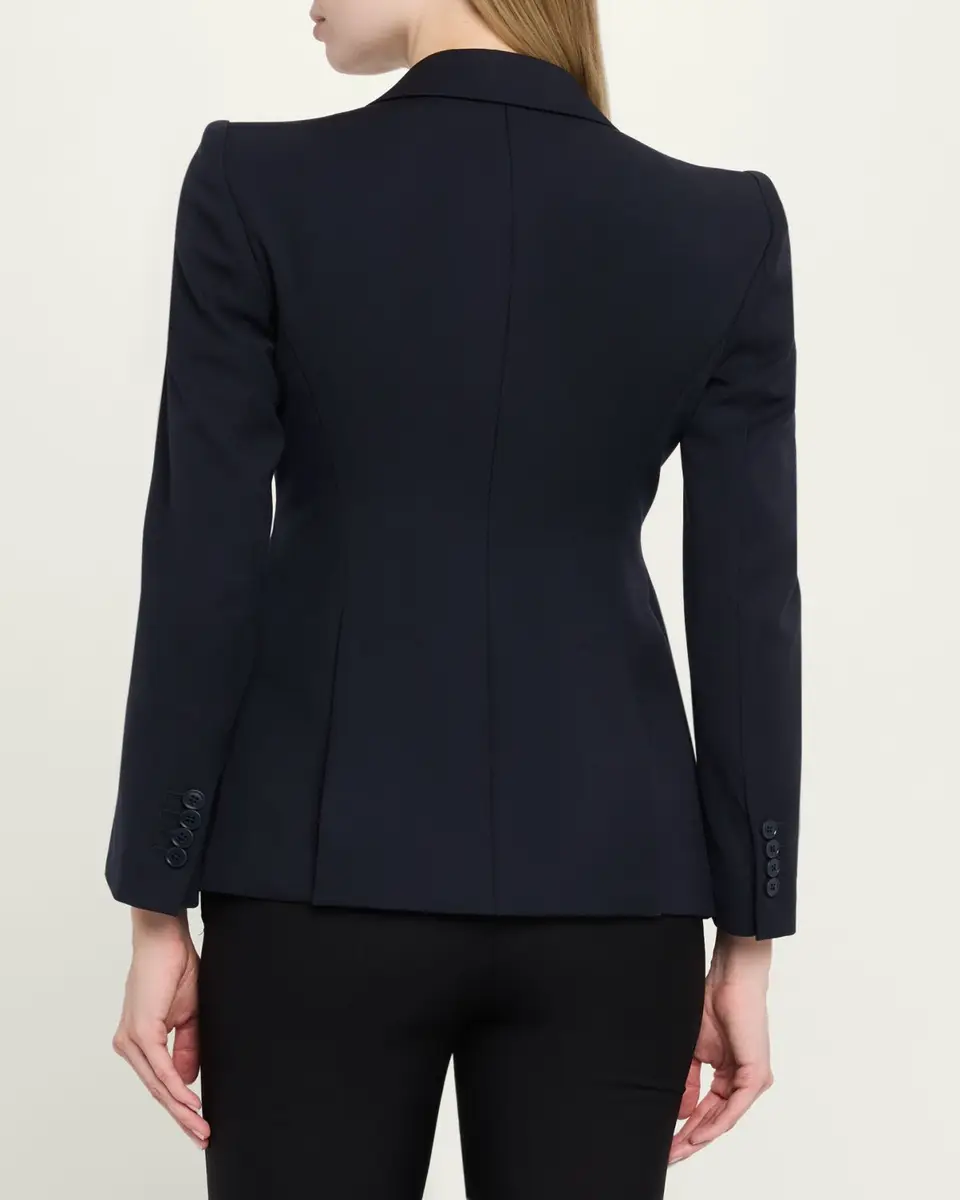 Alexander McQueen Peaked Shoulder Crepe Single-Button Jacket | Thumbnail 3 Alexander McQueen Peaked Shoulder Crepe Single-Button Jacket | Thumbnail 3