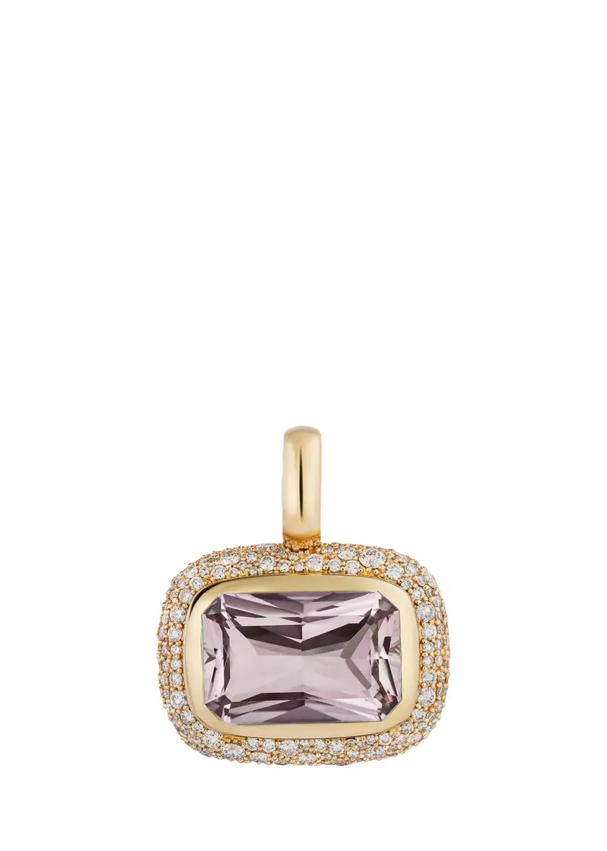 Mason and Books 14K Jumbo Floret Pendant with East-West Rose de France and Diamonds | Thumbnail 3
