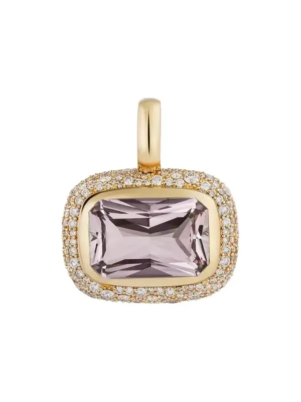 Mason and Books 14K Jumbo Floret Pendant with East-West Rose de France and Diamonds