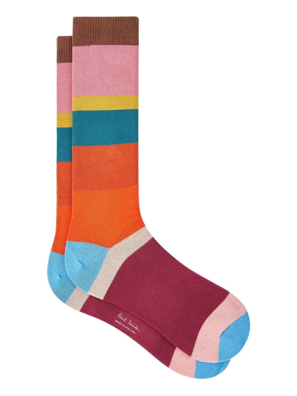Paul Smith Men's Color-Block Stripe Crew Socks