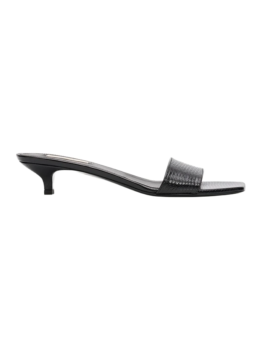 35mm Slim Lizard-Embossed Leather Mules 35mm Slim Lizard-Embossed Leather Mules