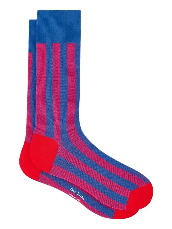 Paul Smith Men's Owen Contrast-Stripe Crew Socks