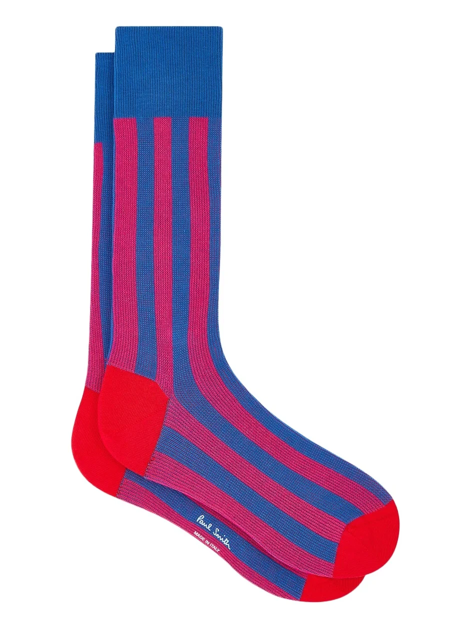 Paul Smith Men's Owen Contrast-Stripe Crew Socks