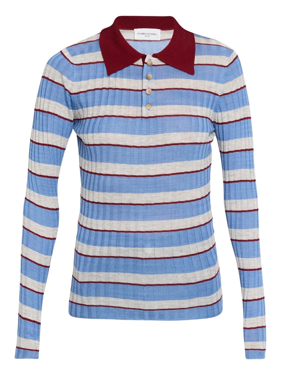 Joni Knit Polo Long-Sleeve Shirt