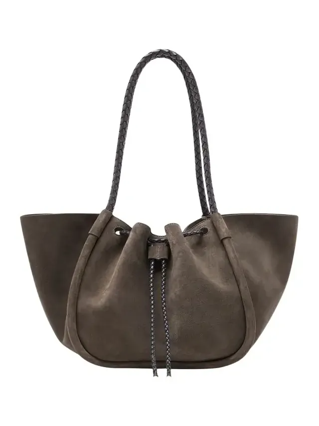 Large Ruched Suede Tote Bag Large Ruched Suede Tote Bag