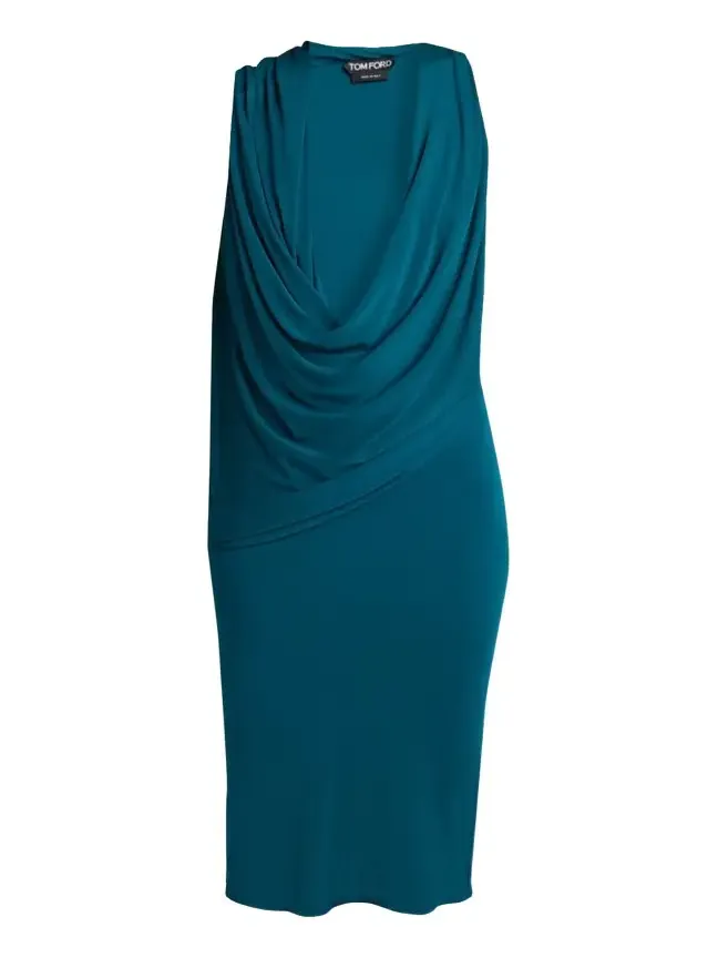 Plunging Cowl-Neck Jersey Body-Con Dress Plunging Cowl-Neck Jersey Body-Con Dress