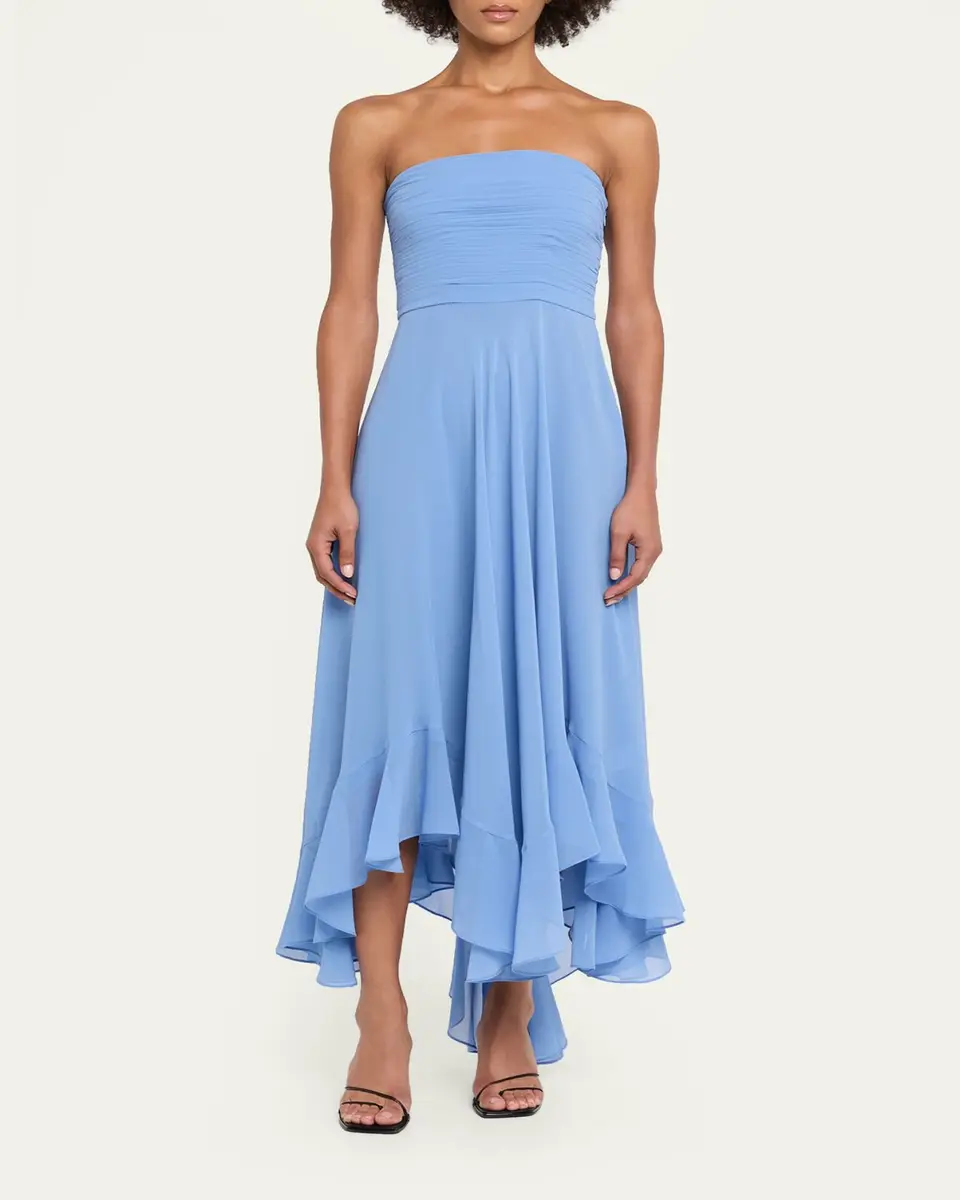 Retrofête Louisa Strapless Chiffon Dress | Thumbnail 2