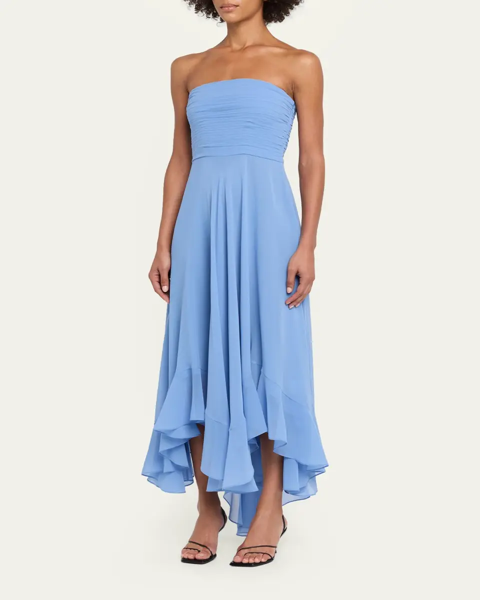 Retrofête Louisa Strapless Chiffon Dress | Thumbnail 4