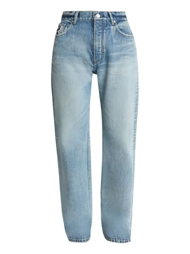High-Rise Straight-Leg Denim Pants