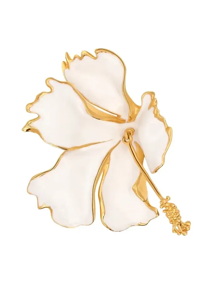 Enamel Folded Hibiscus Brooch Enamel Folded Hibiscus Brooch