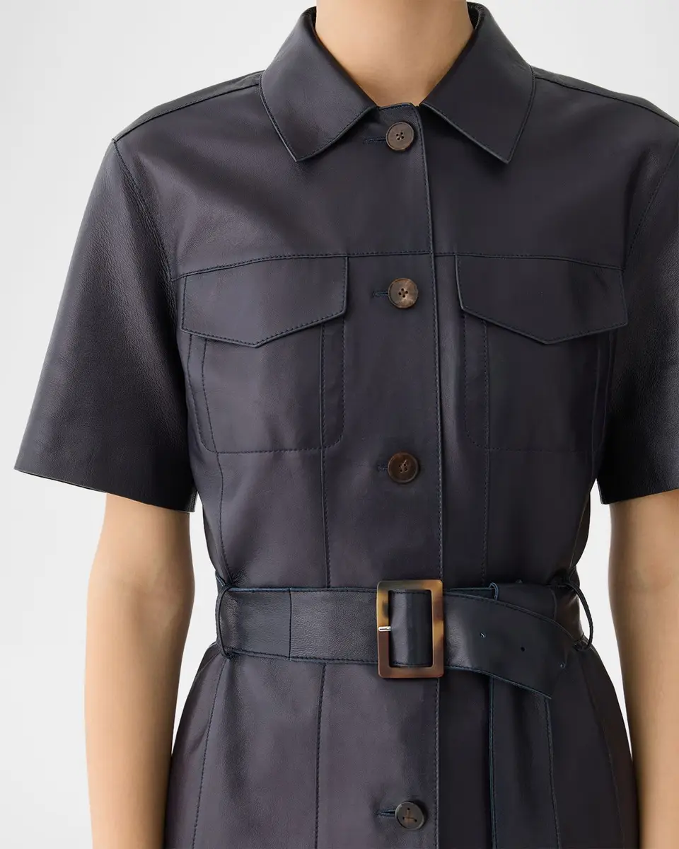Lafayette 148 New York Belted Leather Jacket | Thumbnail 5