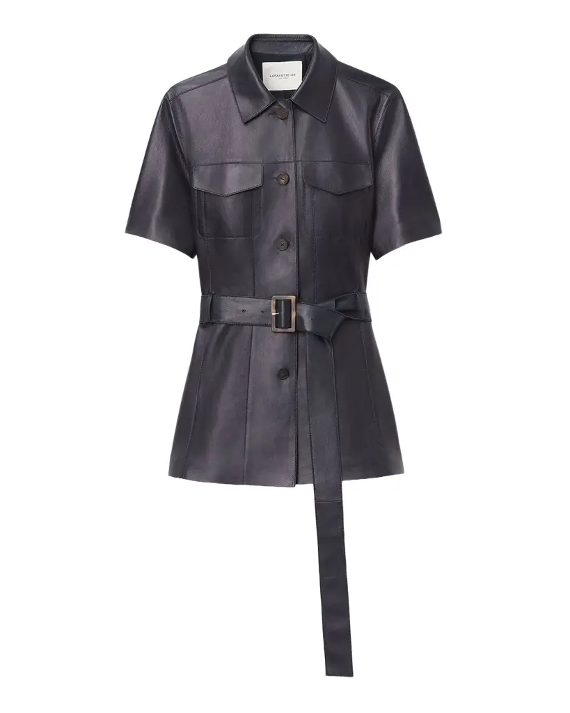 Lafayette 148 New York Belted Leather Jacket | Image 1 Lafayette 148 New York Belted Leather Jacket | Image 1