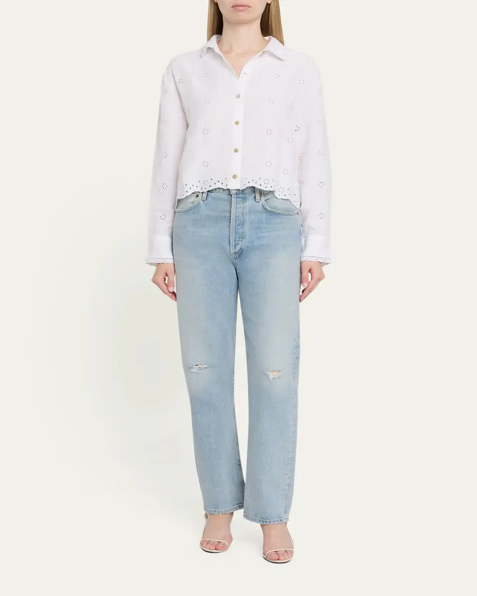 LoveShackFancy Delano Eyelet Linen Top | Thumbnail 2 LoveShackFancy Delano Eyelet Linen Top | Thumbnail 2