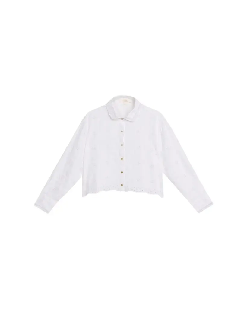 LoveShackFancy Delano Eyelet Linen Top | Image 1 LoveShackFancy Delano Eyelet Linen Top | Image 1