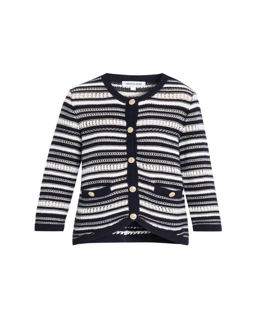 Veronica Beard Bellingham Stripe Knit Cardigan | Image 1 Veronica Beard Bellingham Stripe Knit Cardigan | Image 1