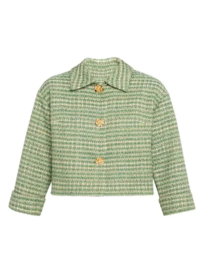 Boxy Cotton-Blend Crop Jacket Boxy Cotton-Blend Crop Jacket