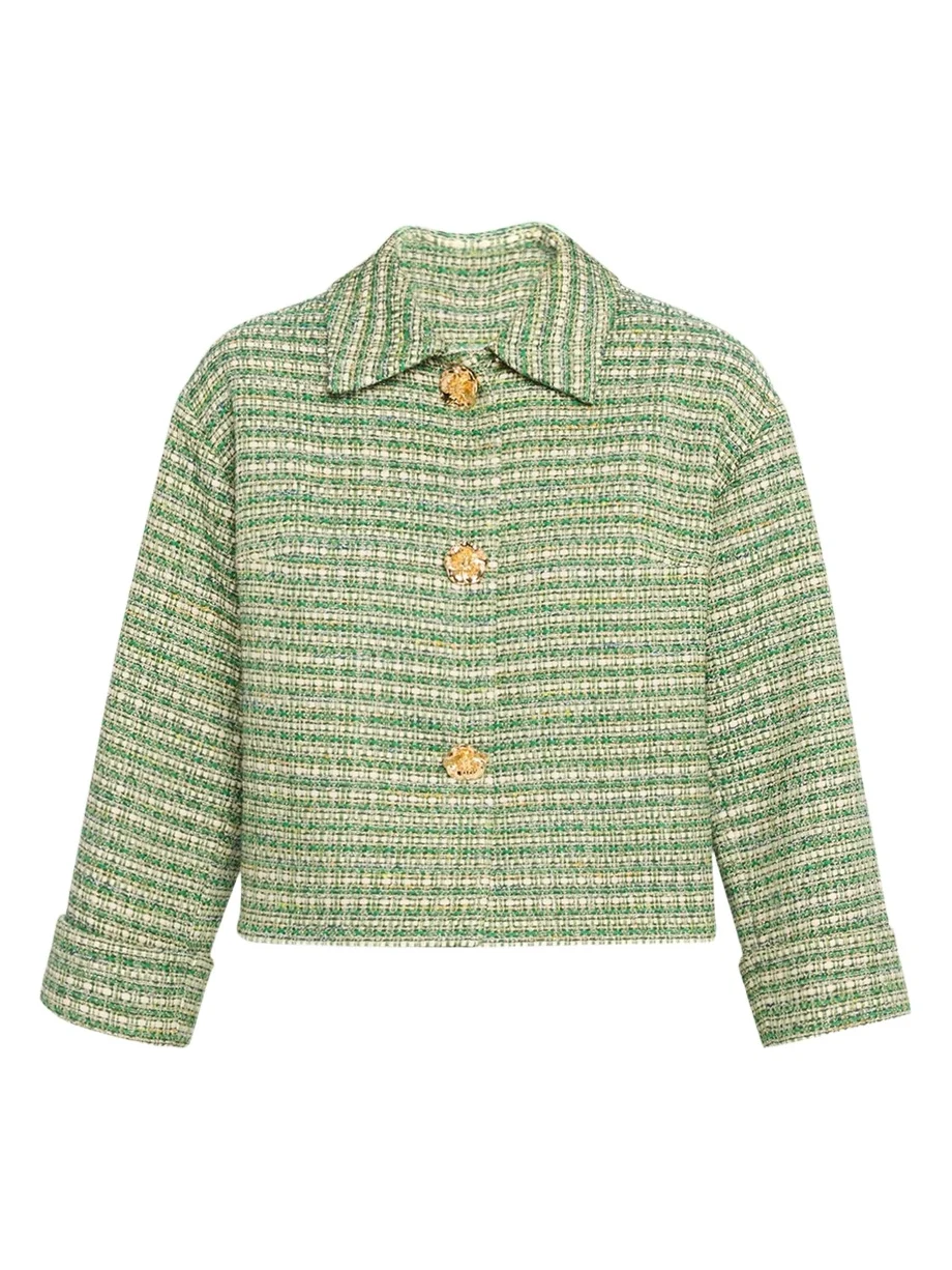 Boxy Cotton-Blend Crop Jacket Boxy Cotton-Blend Crop Jacket