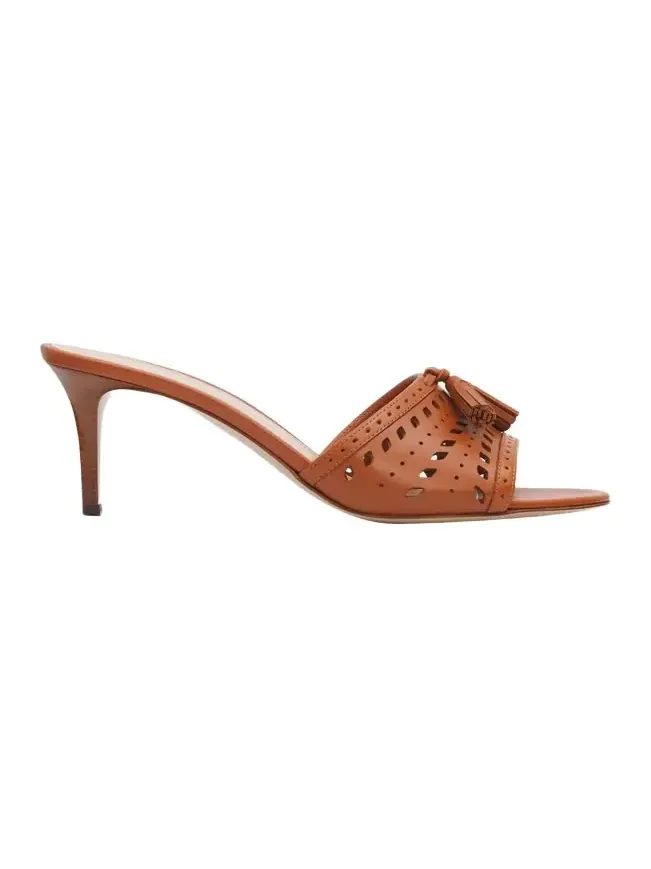 70mm Cutout Leather Mule Sandals 70mm Cutout Leather Mule Sandals